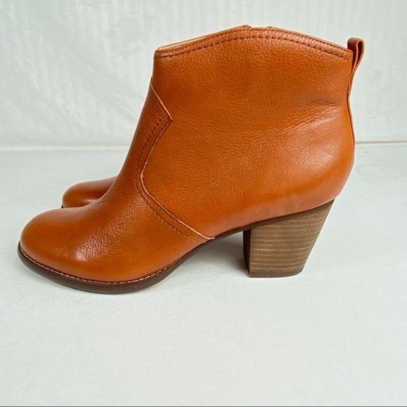 Land’s End Harris Ankle Booties Leather Side Zip Chestnut Brown Womens Sz 9 - Picture 4 of 11